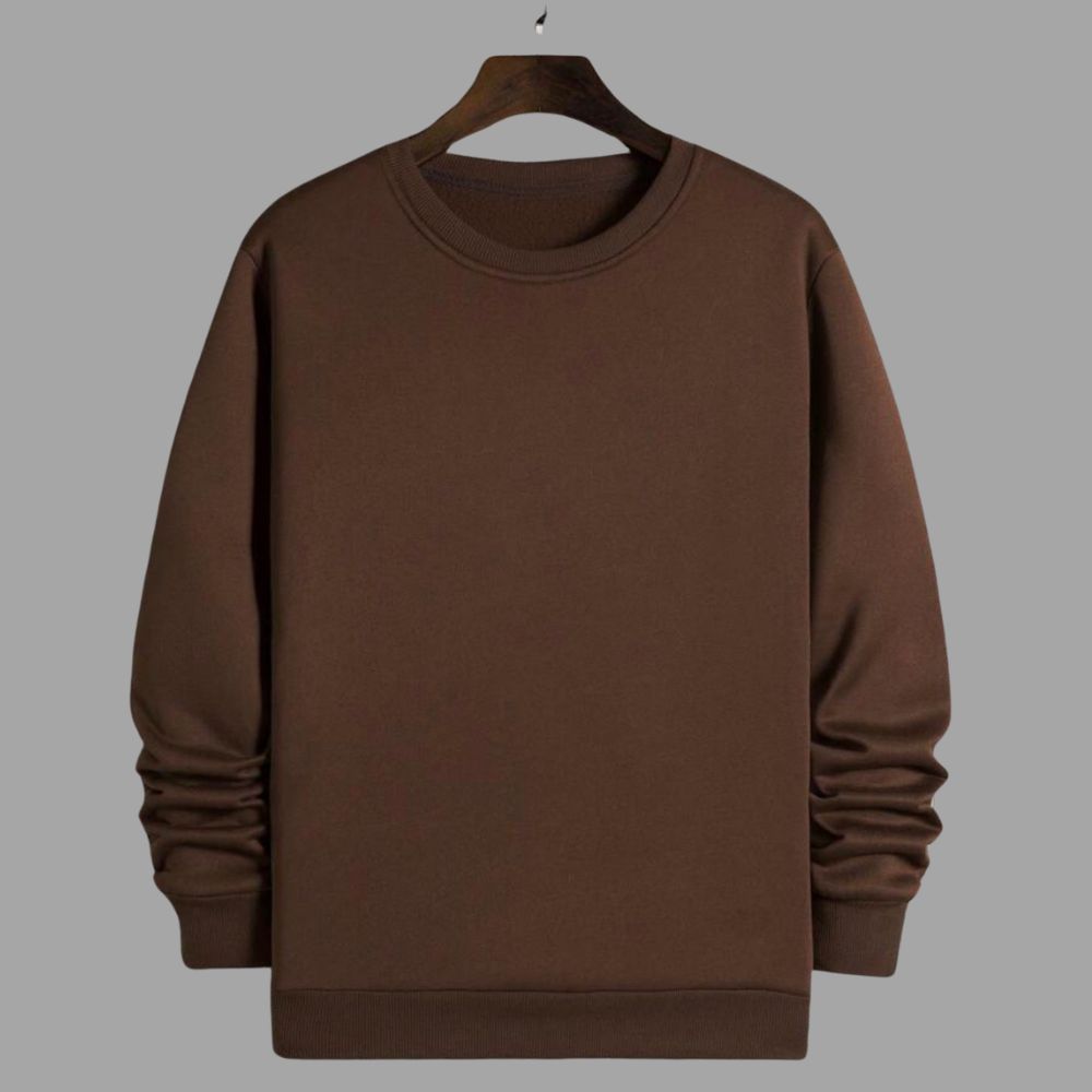 Cozy Brown Fleece Crewneck